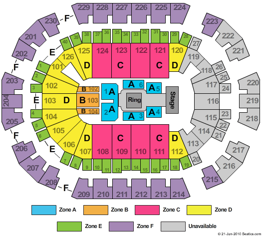 Save Mart Center WWE Zone Seating Chart